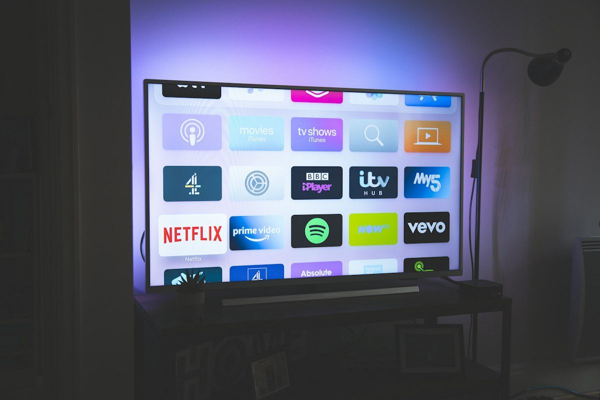 Media room with large screen